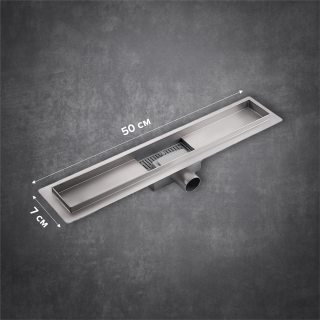 Душевой лоток РМС ТЛ-04-50х7 50см нержавеющая сталь